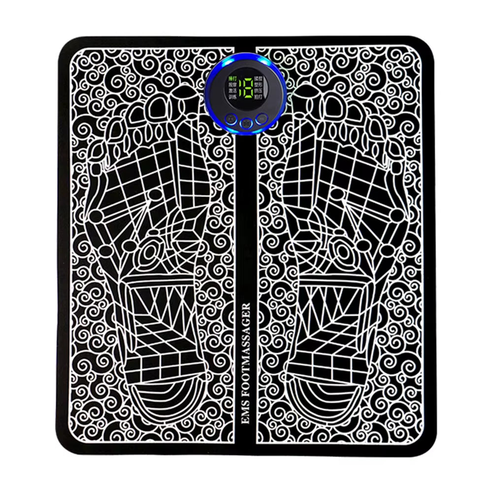 EMS Foot Booster Foot Circulation Massager 8 Modes USB Rechargeable Leg Muscle Stimulator Remote Control for Relax Feet and Legs