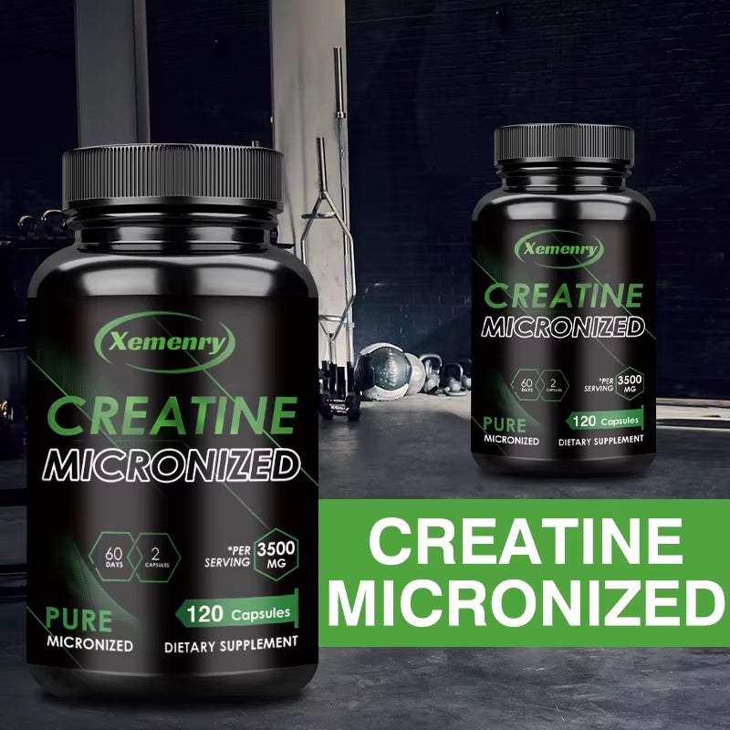 Creatine Monohydrate Capsules - Boosts Energy Levels, Builds Muscle Mass and Promotes Muscle Recovery - 120 Capsules