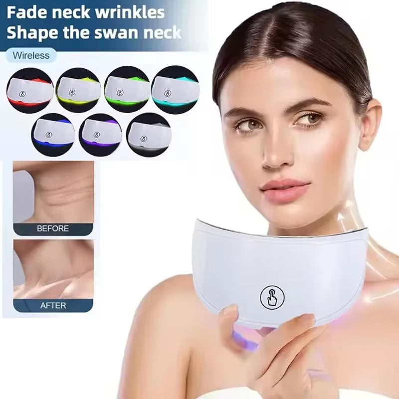 2025 Neck LED Mask 7 Colors Photon Anti-Wrinkle Skin Brightening Neck Beauty Mask Skin Tightening Neck Wrinkle Remover Skin Care