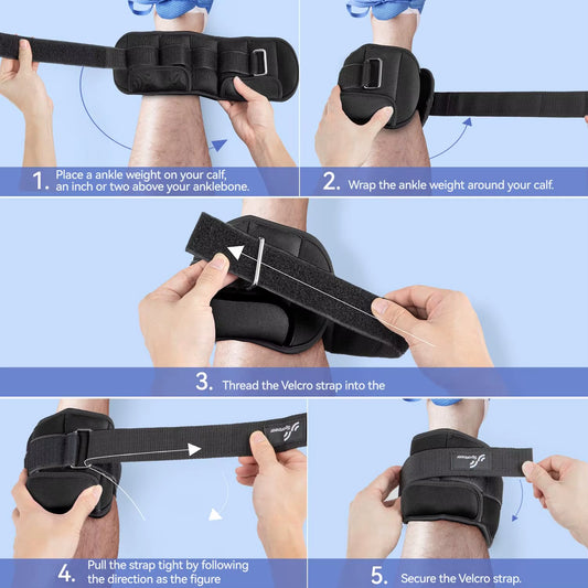 Adjustable Wrist and Ankle Weights for Women and Men 1 Pair 1 2 3 4 6 7 8 10 Lbs Adjustable Leg Weight for Gym Fitness