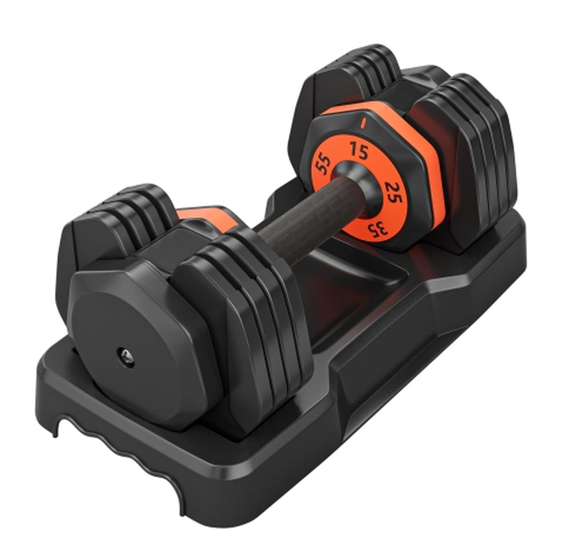 Adjustable Dumbbell Set, 10 in 1 Free Dumbbell for Men and Women, Black Dumbbell for Home Gym, Full Body Workout Fitness, Fast Adjust by Turning Handle 10 Gears55 LB