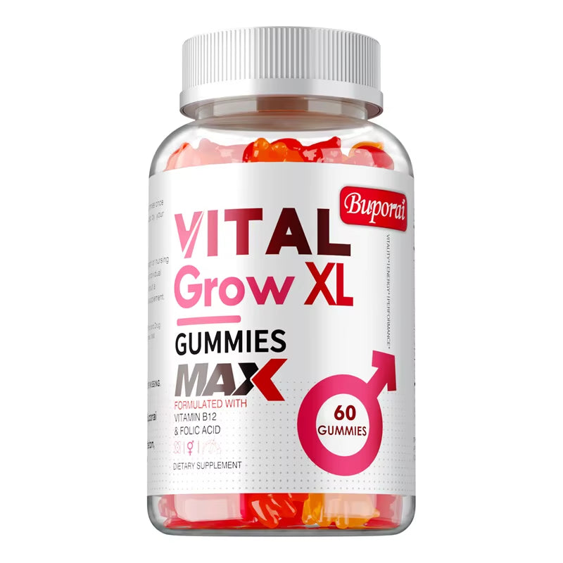 Vital Grow XL Male Gummies - Promotes Muscle Growth and Recovery, Enhances Athletic Performance, Relieves Fatigue - 60Pcs