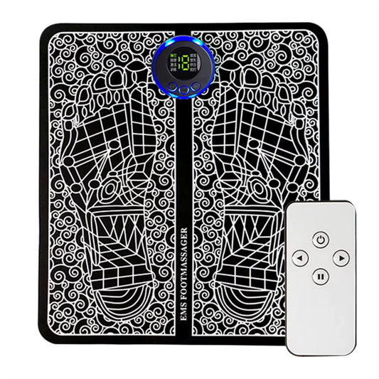 EMS Foot Booster Foot Circulation Massager 8 Modes USB Rechargeable Leg Muscle Stimulator Remote Control for Relax Feet and Legs