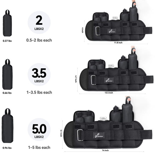 Adjustable Wrist and Ankle Weights for Women and Men 1 Pair 1 2 3 4 6 7 8 10 Lbs Adjustable Leg Weight for Gym Fitness