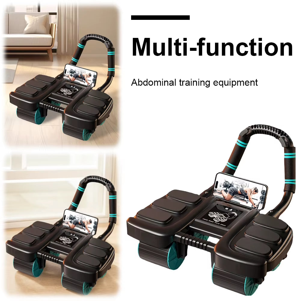 Automatic Rebound Abdominal Contraction Exercise Abdominal Exercise Wheel with 6 Elbow Support Automatic Rebound Muscle Training