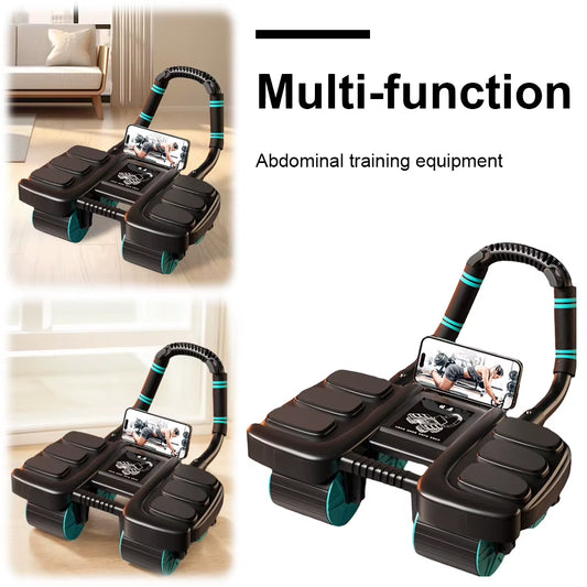 Automatic Rebound Abdominal Contraction Exercise Abdominal Exercise Wheel with 6 Elbow Support Automatic Rebound Muscle Training