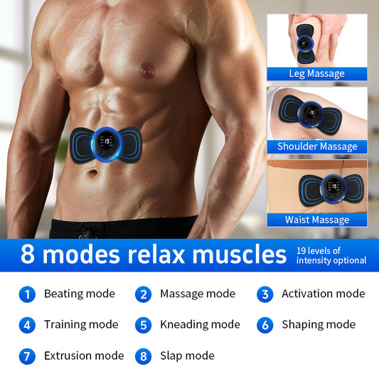 Mini Massage Patch Cervical Massager Shoulder and Neck Massager EMS Portable Pulse Smart Massage Patch 8 Modes 19 Gears