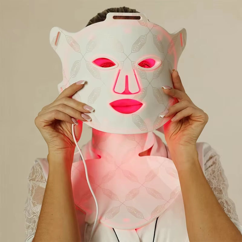 Led Red Light Therapy Face Facial Mask Red Light Therapy 660Nm 850Nm Face Mask I Far Red Light Mask 1000Mm