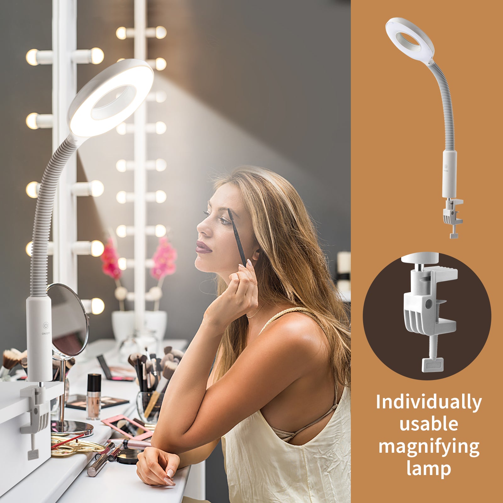 ABS Shell PC Water Cup Cross Iron Pin with 3X Magnifying Glass White Spray Machine