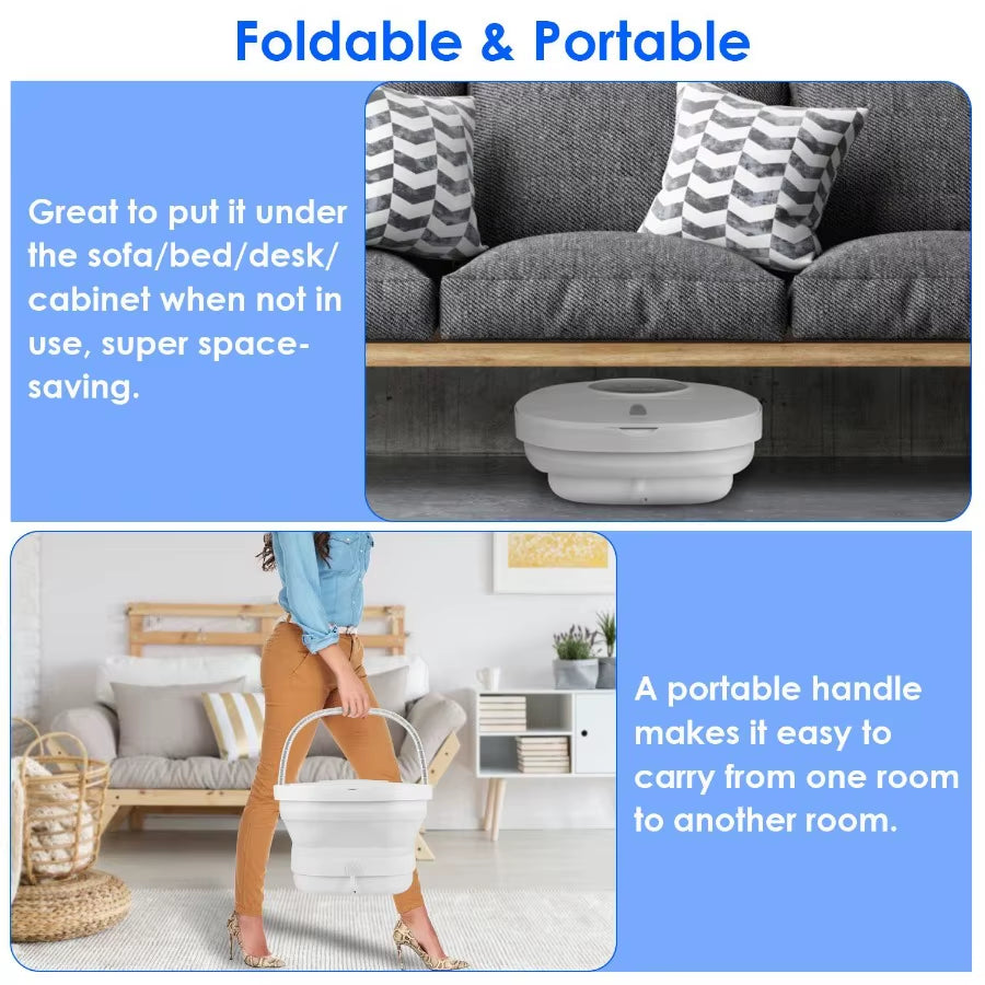 Collapsible Foot Spa Massager Electric Foldable Foot Soaker Tub with Remote Control Handle Surfing Bubbles 24 Heating Levels 6