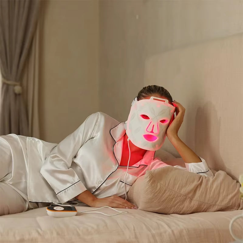 Led Red Light Therapy Face Facial Mask Red Light Therapy 660Nm 850Nm Face Mask I Far Red Light Mask 1000Mm