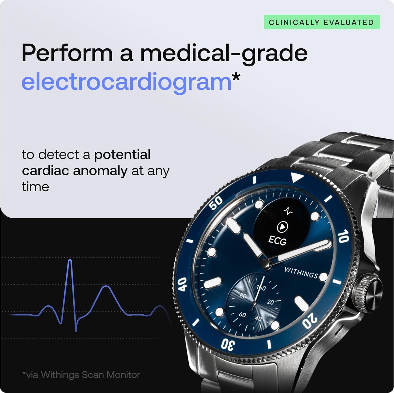 Scanwatch Nova, Hybrid Smartwatch Heart Health for M&F - ECG, SPO2, Temperature Monitoring, Sleep Tracking, Respiratory Health, Cycle Tracking, 30 Days Battery Life, Ios & Android