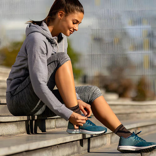 Compression Copper Ankle Brace Socks - Support Sleeve for Sprains, Plantar Fasciitis Relief & Arthritis - Unisex Foot Wrap