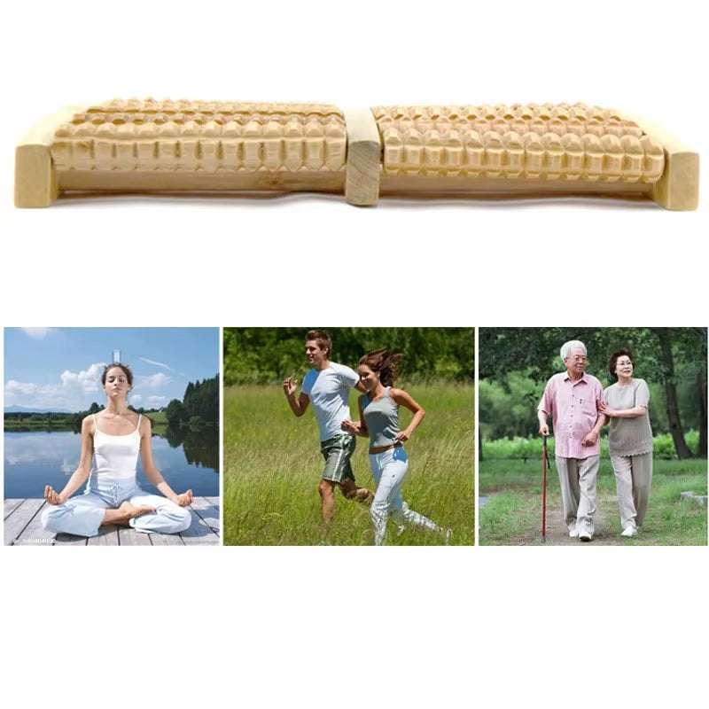 Massage Reflexology Natural Wooden Foot Roller Wood Care Relax Relief Massager Spa Gift anti Cellulite Foot Massager Care
