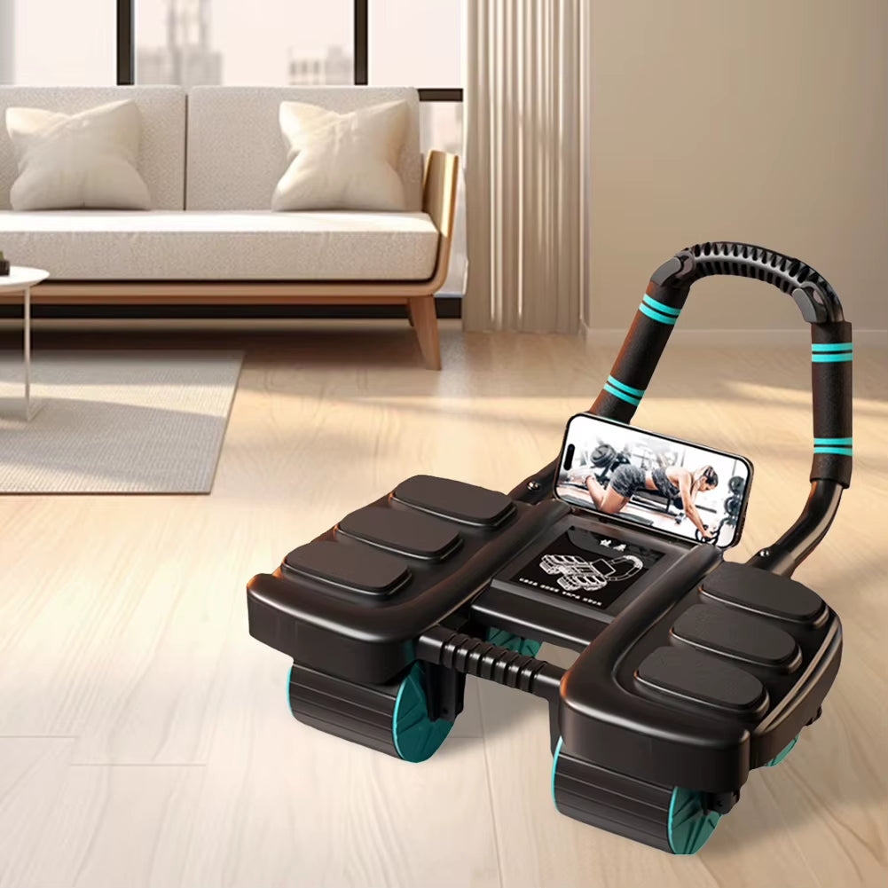 Automatic Rebound Abdominal Contraction Exercise Abdominal Exercise Wheel with 6 Elbow Support Automatic Rebound Muscle Training