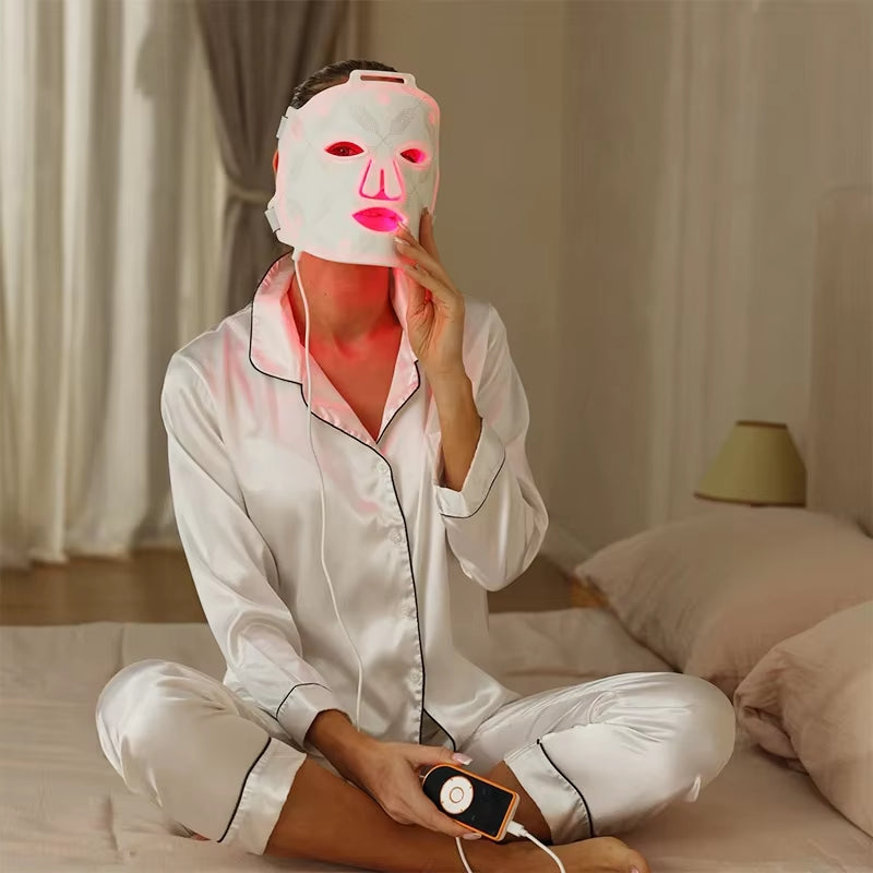 Led Red Light Therapy Face Facial Mask Red Light Therapy 660Nm 850Nm Face Mask I Far Red Light Mask 1000Mm