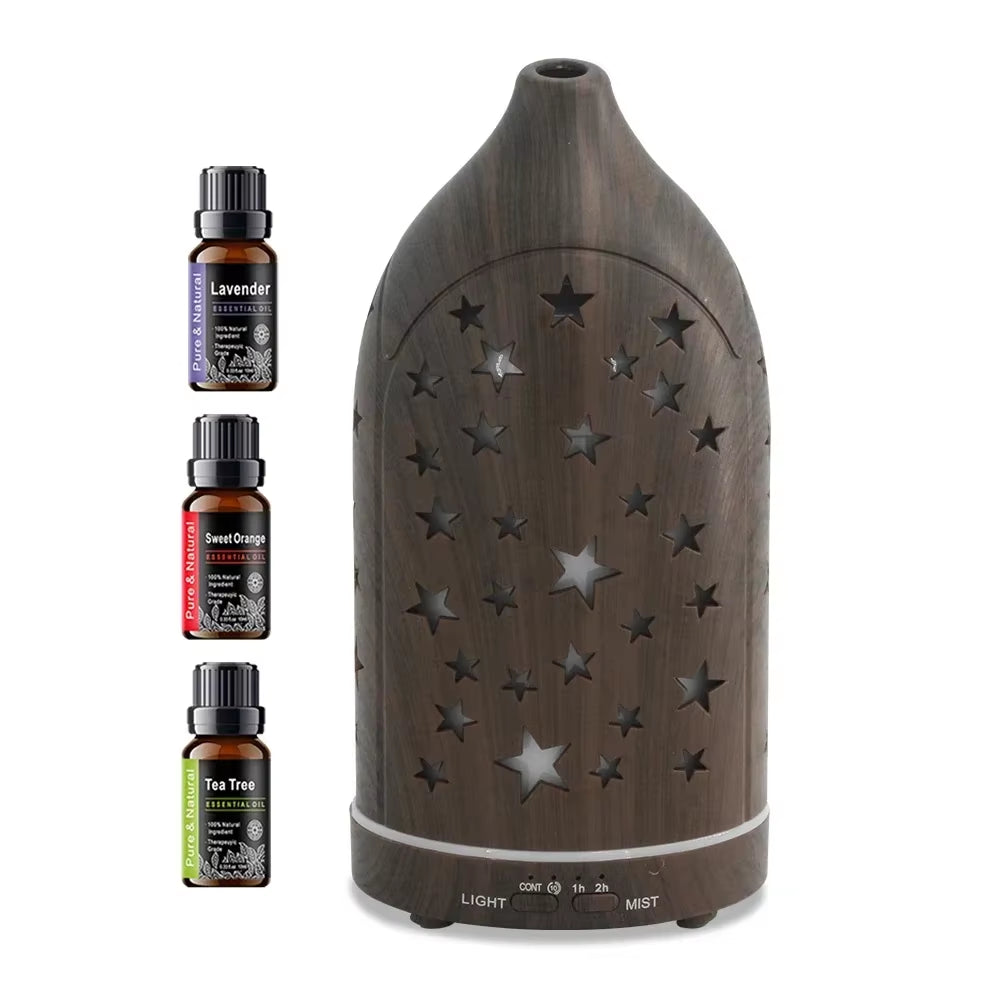 Star Hollow Diffuser 7 Color LED Lights, Ultra Quiet, Auto Shutoff for Home & Office