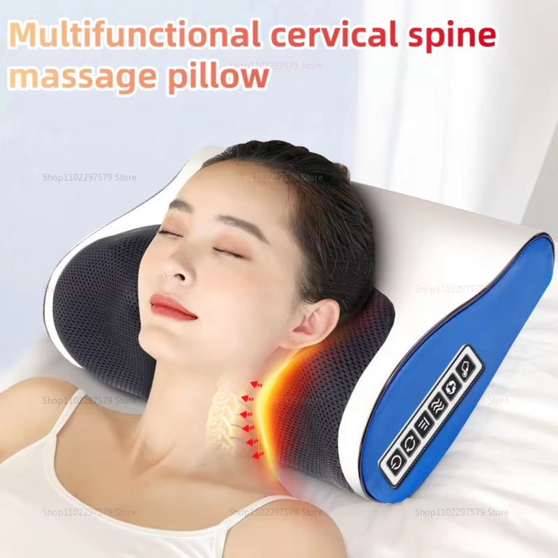 Multi Functional Neck and Shoulder Massager Home Neck and Back Kneading Pillow with Multiple Adjustable Hot Compress Massage