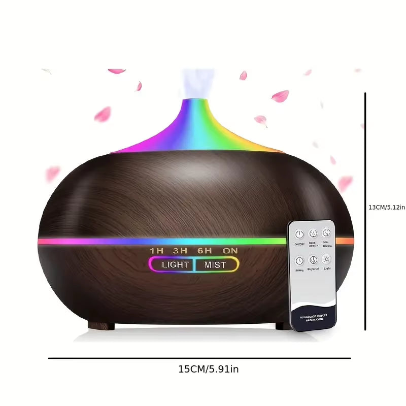 18.6Oz Ultrasonic Aromatherapy Diffuser with 8 Color LED Lights, 4 Timer Modes, Auto Shut-Off, Perfect for Home, Office, Bedroom