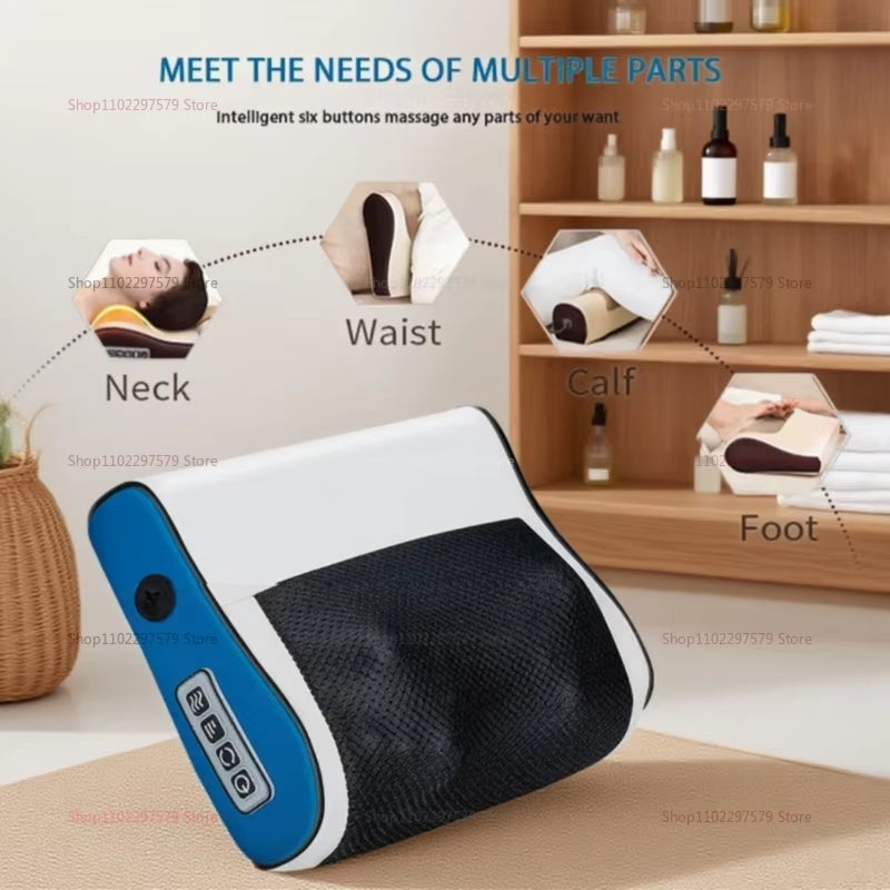 Multi Functional Neck and Shoulder Massager Home Neck and Back Kneading Pillow with Multiple Adjustable Hot Compress Massage