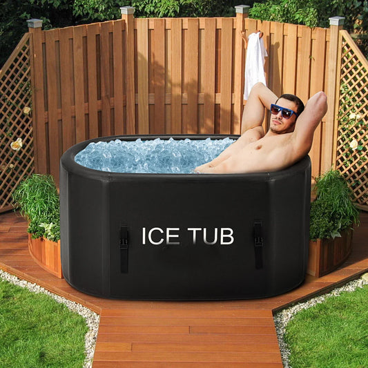 New Version 8Cm Thick Sport Recovery Inflatable Cold Ice Bath Tub Insulated Plunge Bath Barrel with Hand Pump for Home,Gyms Use