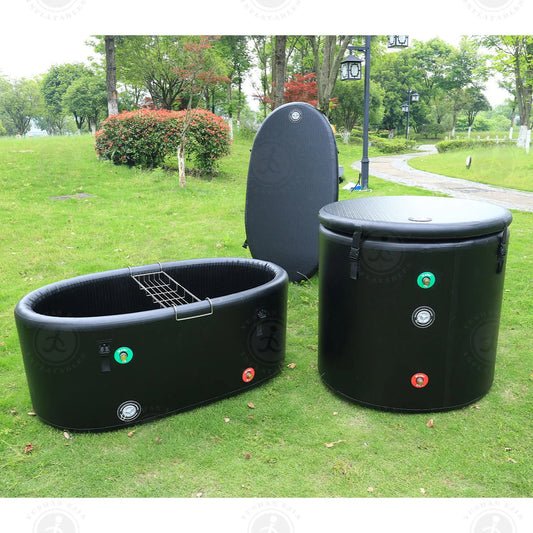 New Version 8Cm Thick Sport Recovery Inflatable Cold Ice Bath Tub Insulated Plunge Bath Barrel with Hand Pump for Home,Gyms Use