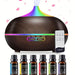 18.6Oz Ultrasonic Aromatherapy Diffuser with 8 Color LED Lights, 4 Timer Modes, Auto Shut-Off, Perfect for Home, Office, Bedroom