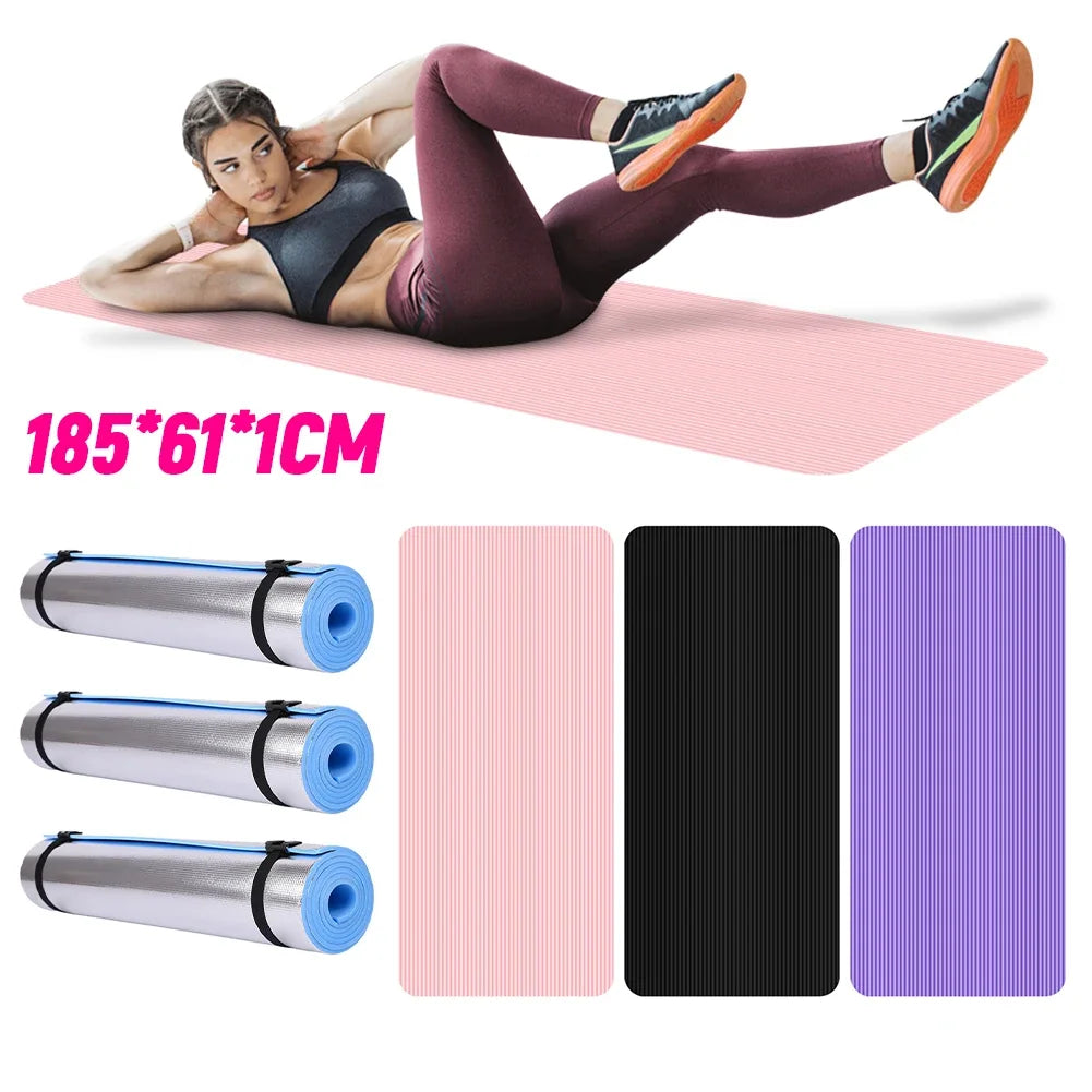 Yoga Mat Non Slip Exercise Mat Thick Solid Color Fitness Mat Yoga Workout Mat Multi-Function for Home Gym
