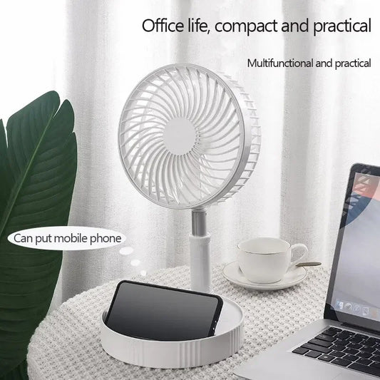 7200Mah USB Rechargeable Portable Folding Fan Floor Low Noise Fan for Outdoor Home Wireless Fan 3 Speed Camping Portable Fan