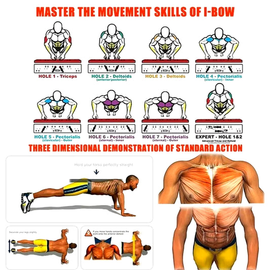 Portable Multifunctional Push-Up Board Set with Handles Foldable Fitness Equipment for Chest Abdomen Arms and Back Training