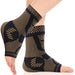 Compression Copper Ankle Brace Socks - Support Sleeve for Sprains, Plantar Fasciitis Relief & Arthritis - Unisex Foot Wrap
