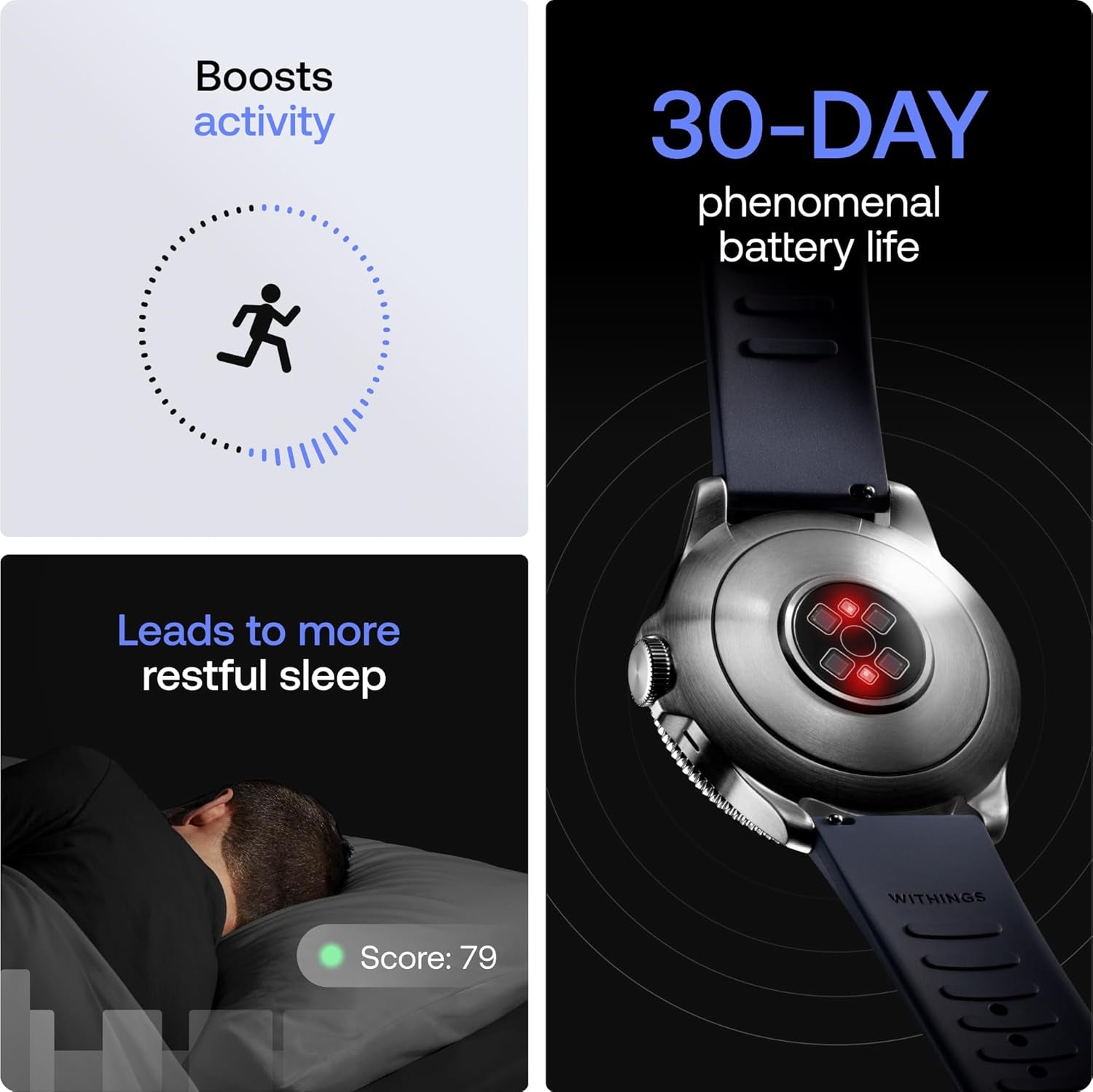 Scanwatch Nova, Hybrid Smartwatch Heart Health for M&F - ECG, SPO2, Temperature Monitoring, Sleep Tracking, Respiratory Health, Cycle Tracking, 30 Days Battery Life, Ios & Android